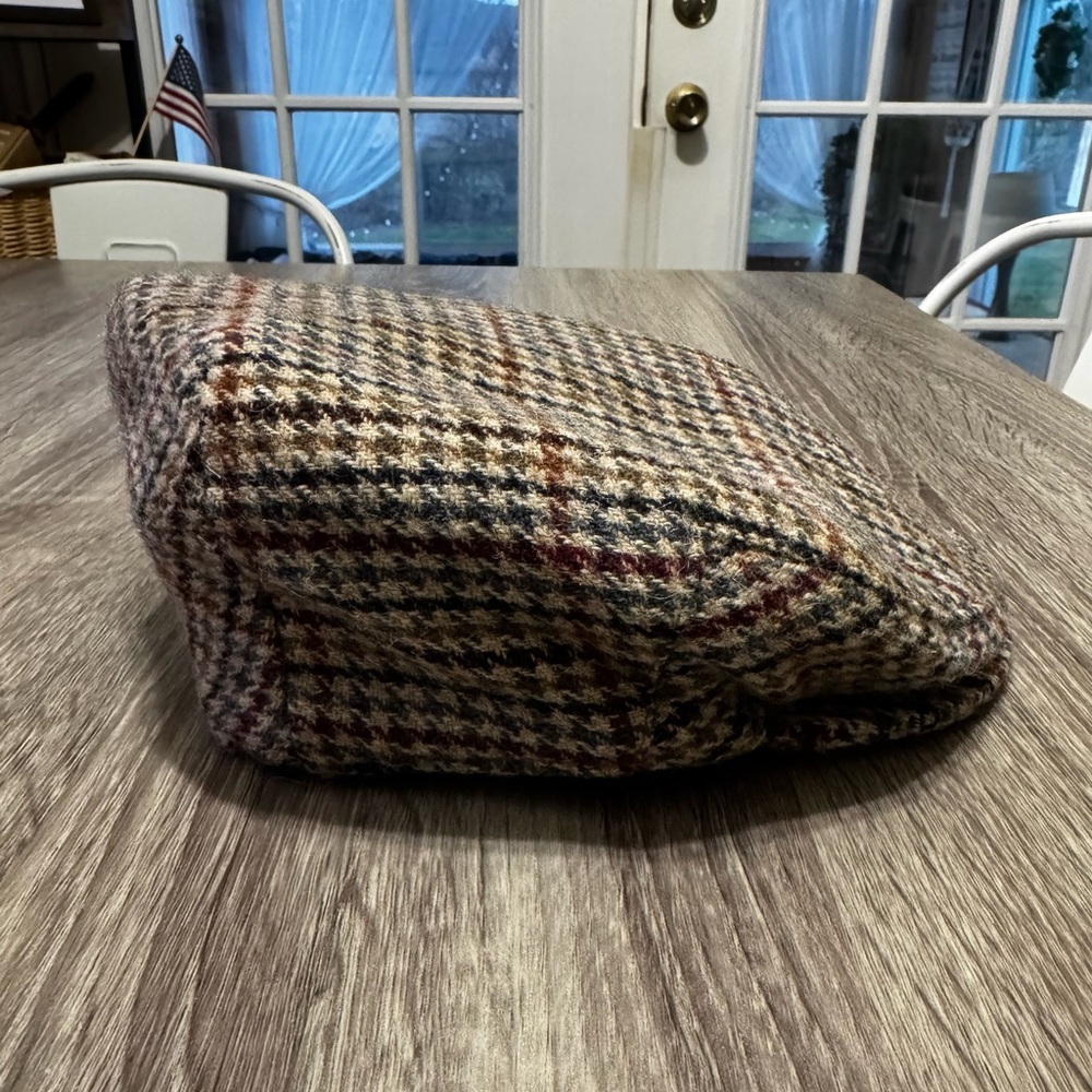 Vintage Plaid Tweed Baker Boy Cap in Brown Multi Wool Blend